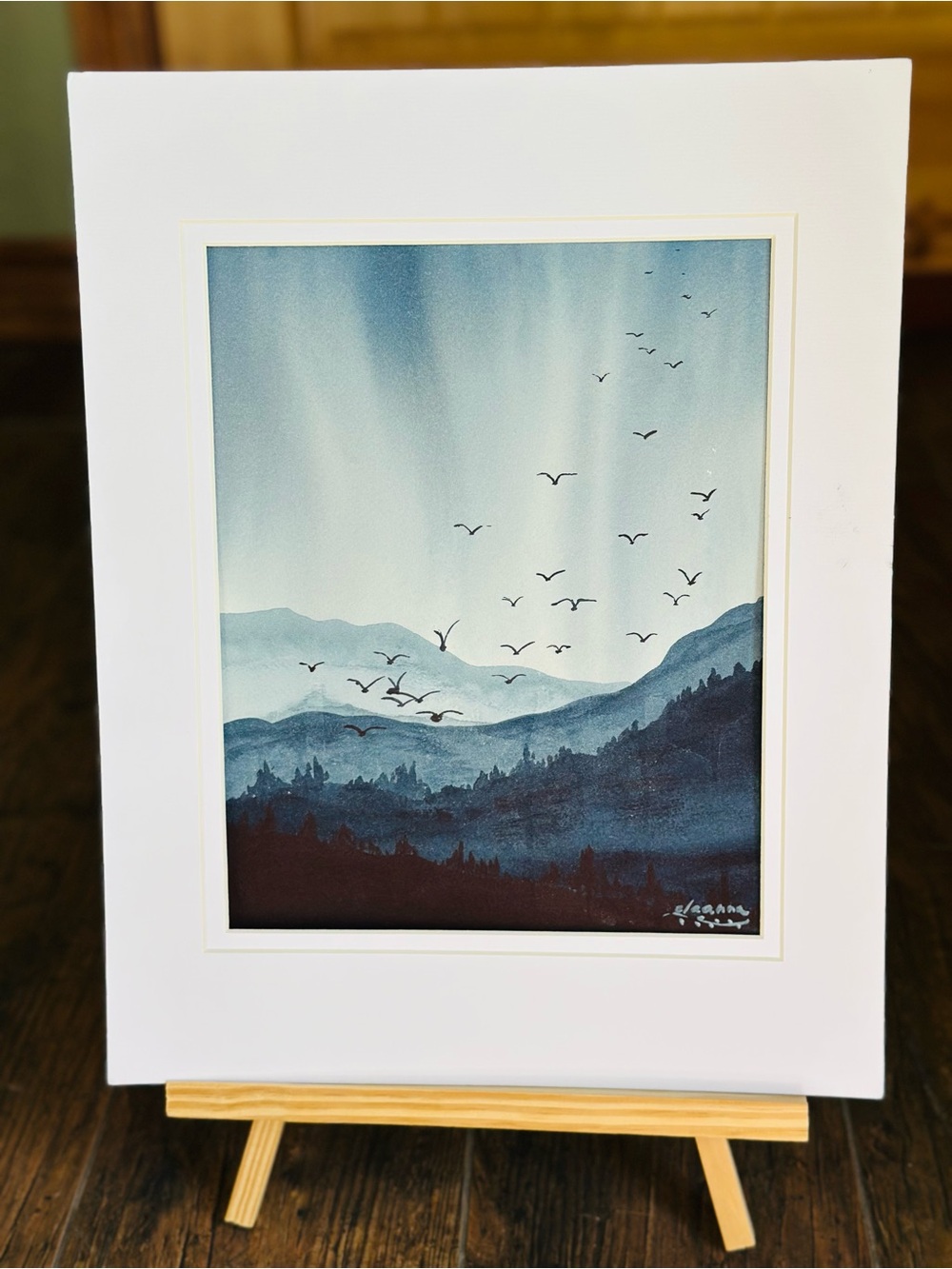 Handmade New Watercolor Painting: Rainy Evening